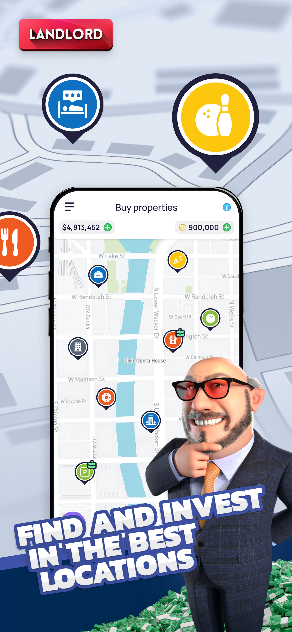 اسکرین شات 3 بازی Landlord: Idle Business Empire