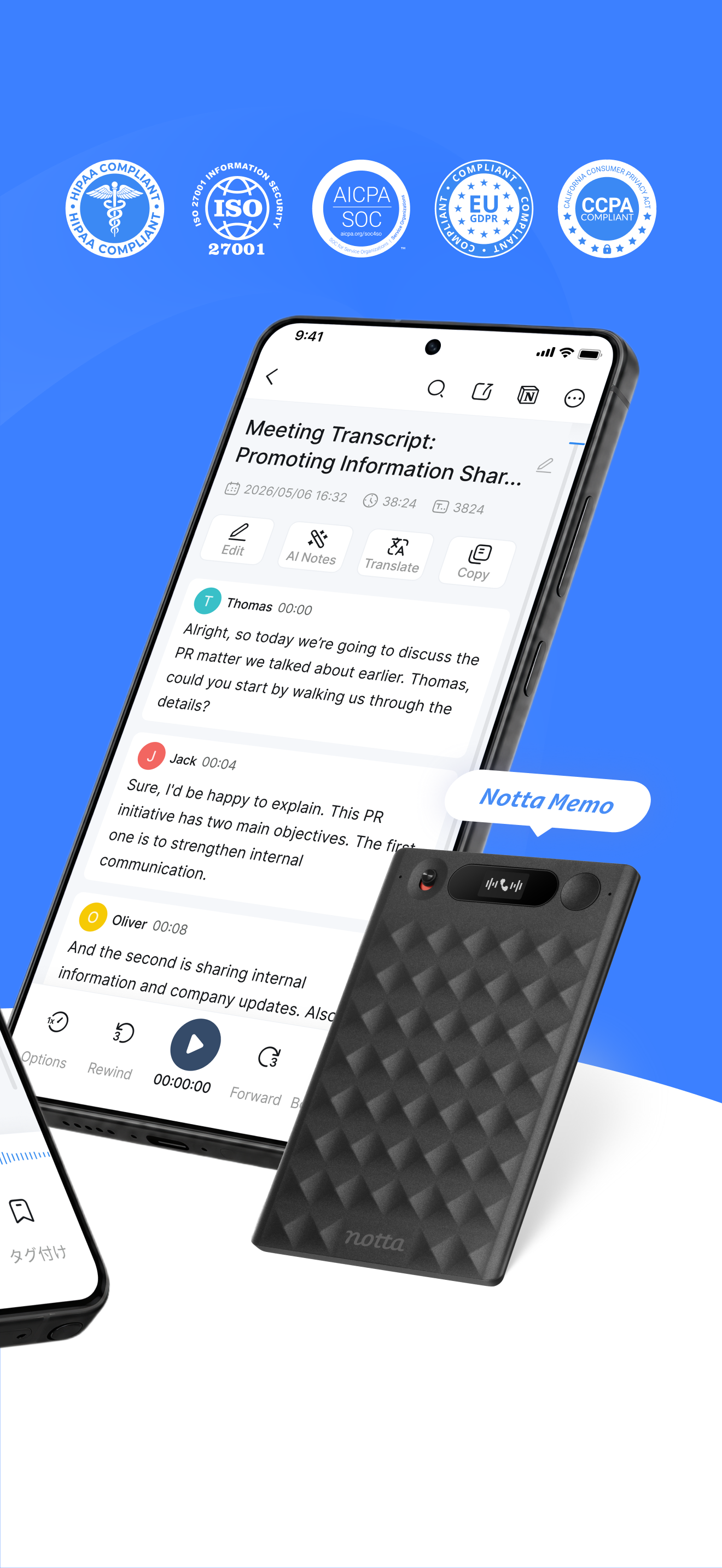 اسکرین شات 2 برنامه Notta-Transcribe Audio to Text
