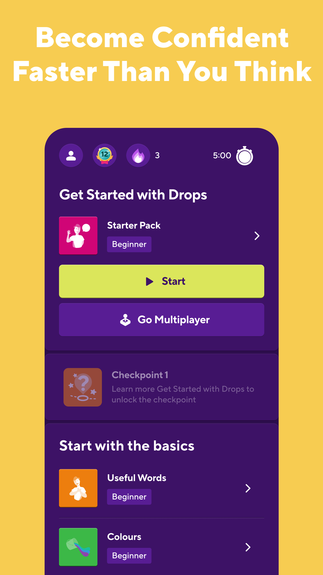 اسکرین شات 2 برنامه Drops: Language Learning Games