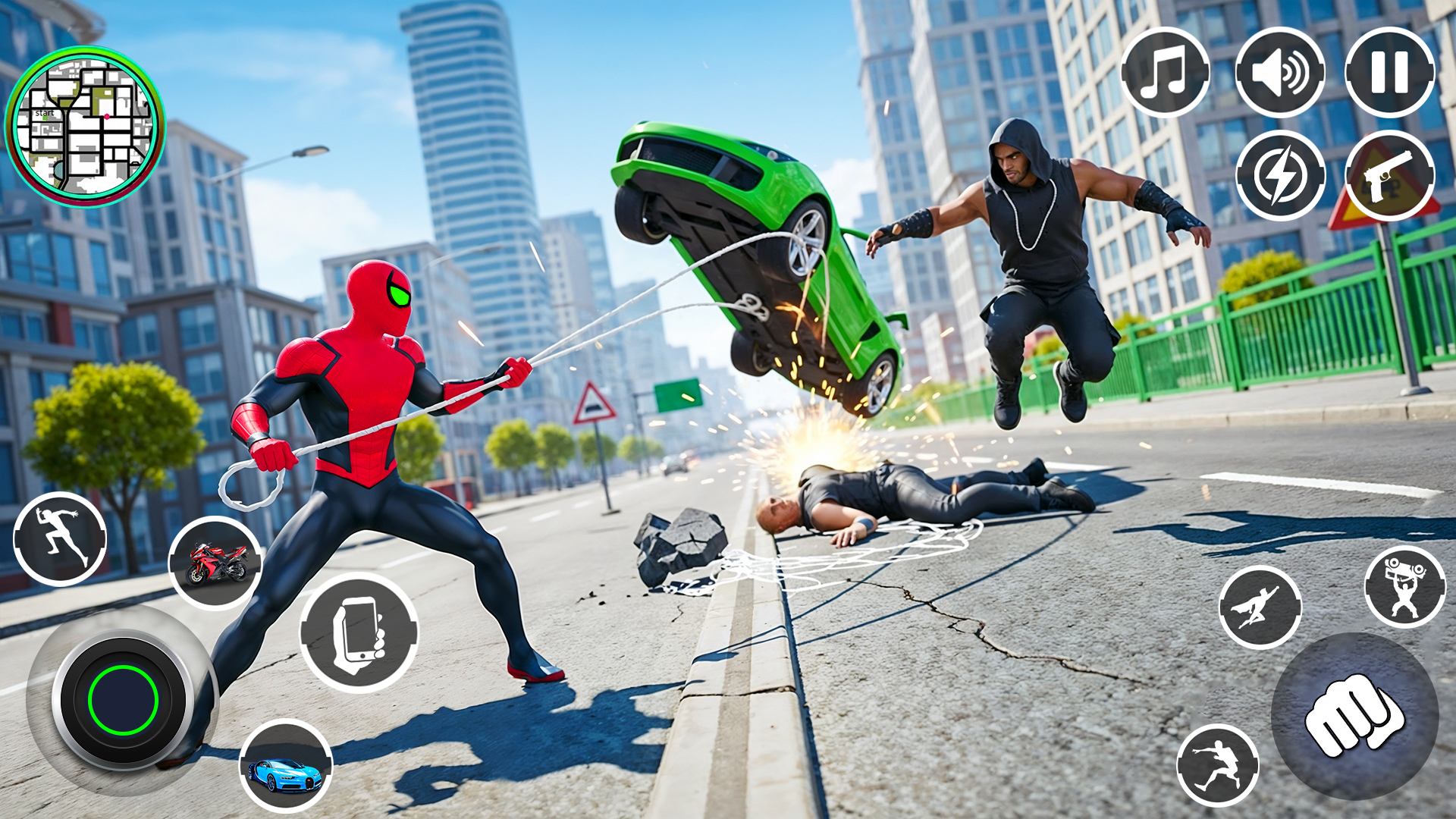 اسکرین شات 3 بازی Spider Rope Hero Rescue Game