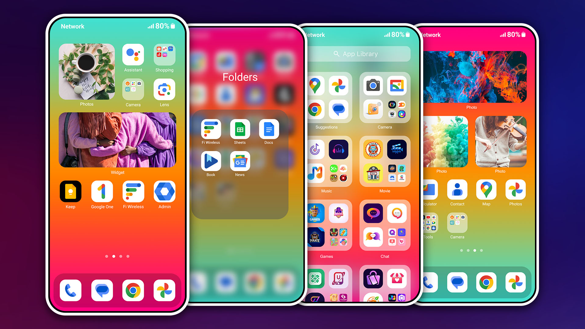 اسکرین شات 4 برنامه HiPhone Launcher OS Phone:Fast