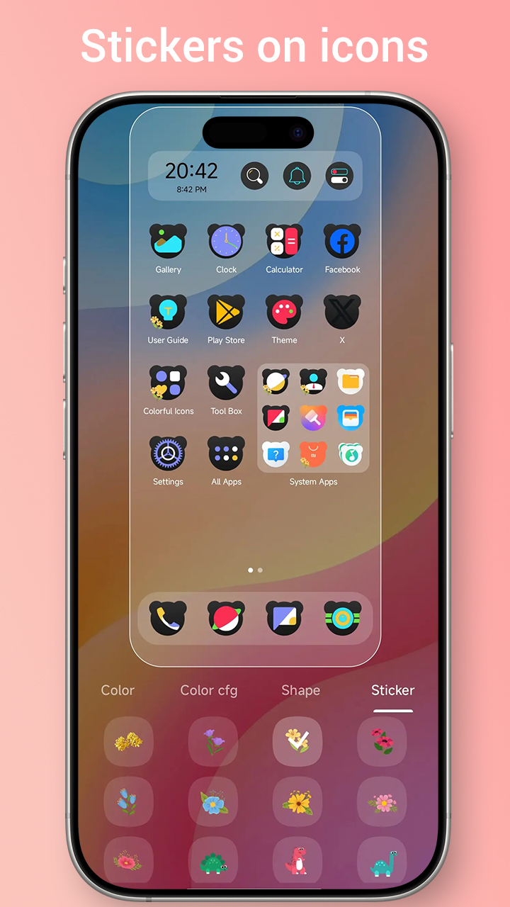 اسکرین شات 5 برنامه Colorful OS Launcher: Themes