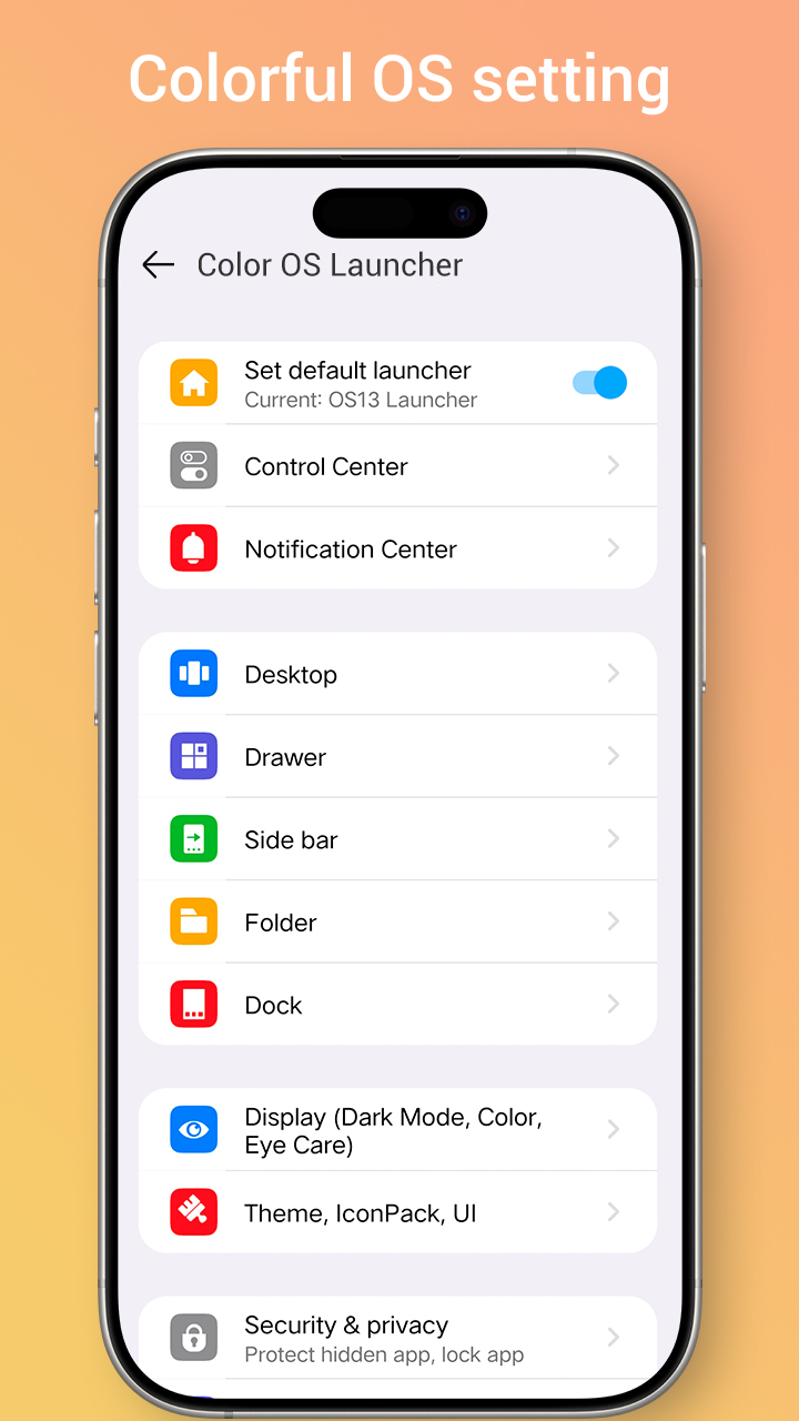 اسکرین شات 8 برنامه Colorful OS Launcher: Themes