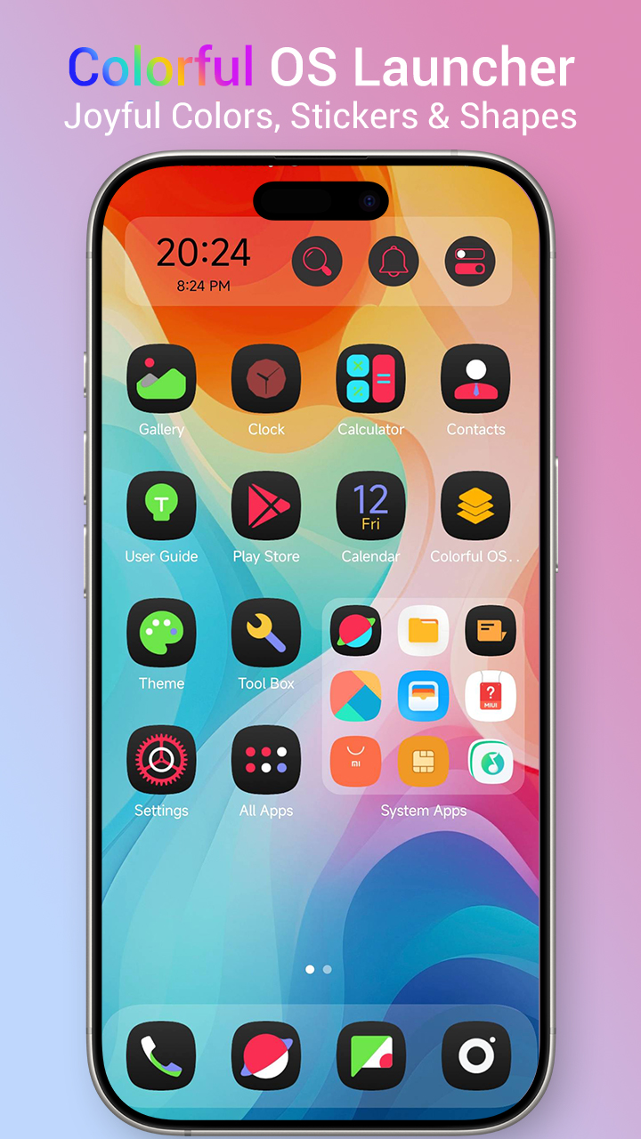 اسکرین شات 1 برنامه Colorful OS Launcher: Themes