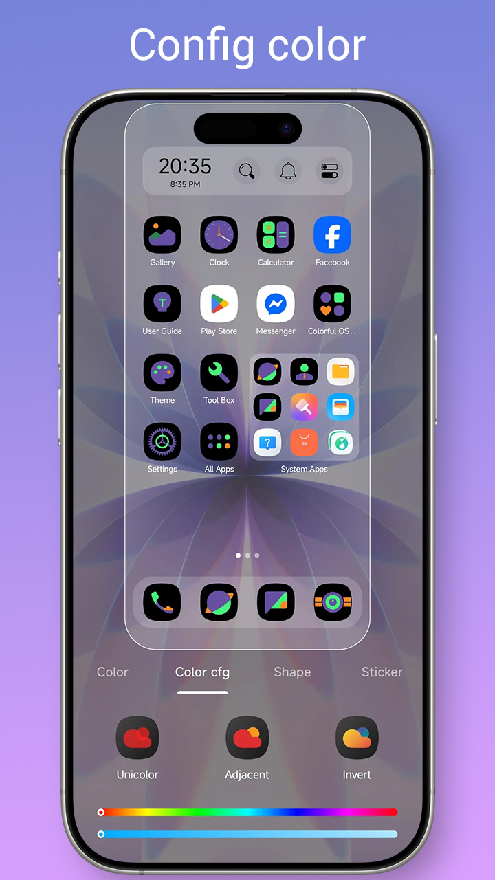 اسکرین شات 3 برنامه Colorful OS Launcher: Themes