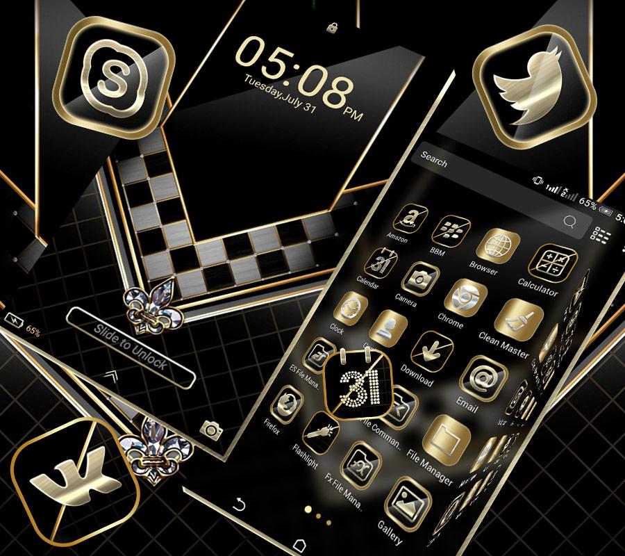 اسکرین شات 6 برنامه Black Luxury Gold Theme