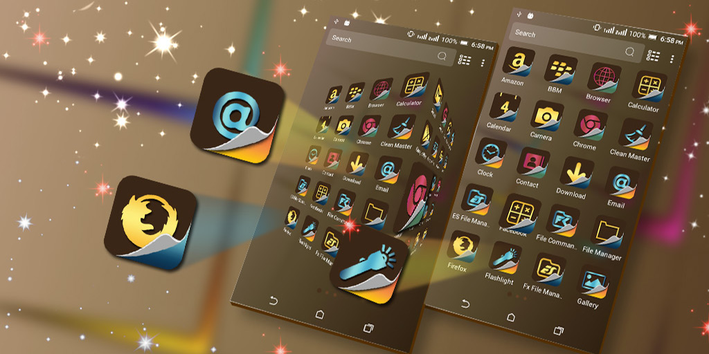 اسکرین شات 2 برنامه Cardboard Launcher Theme