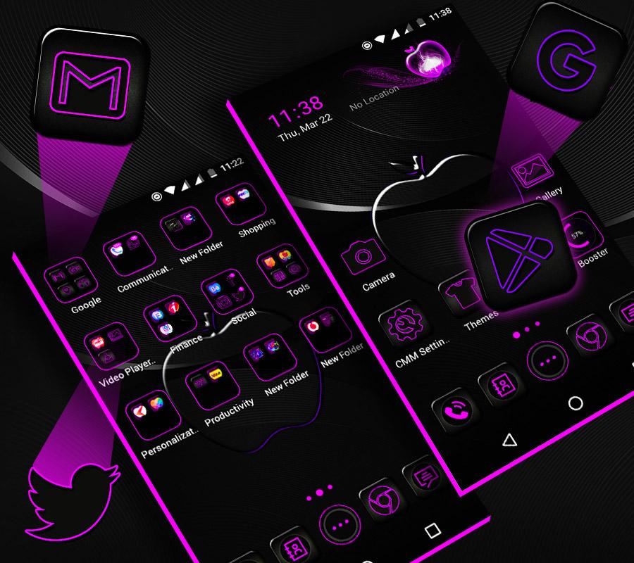 اسکرین شات 1 برنامه Crystal Black Apple Theme