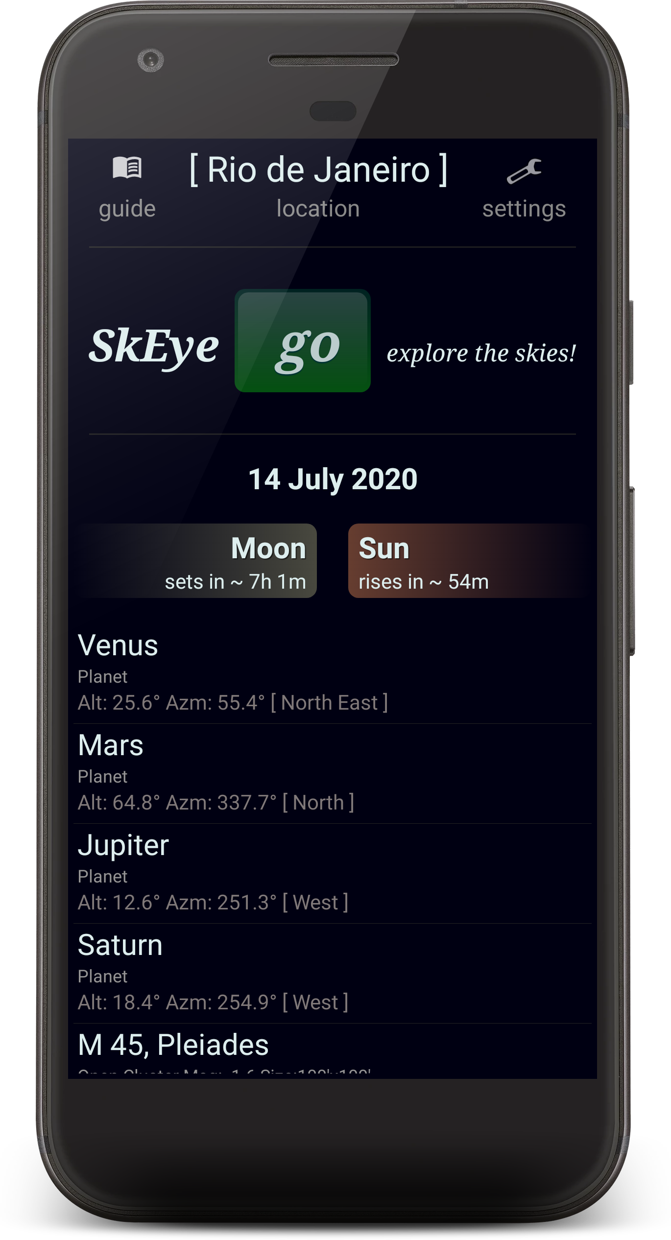 اسکرین شات 1 برنامه SkEye | Astronomy