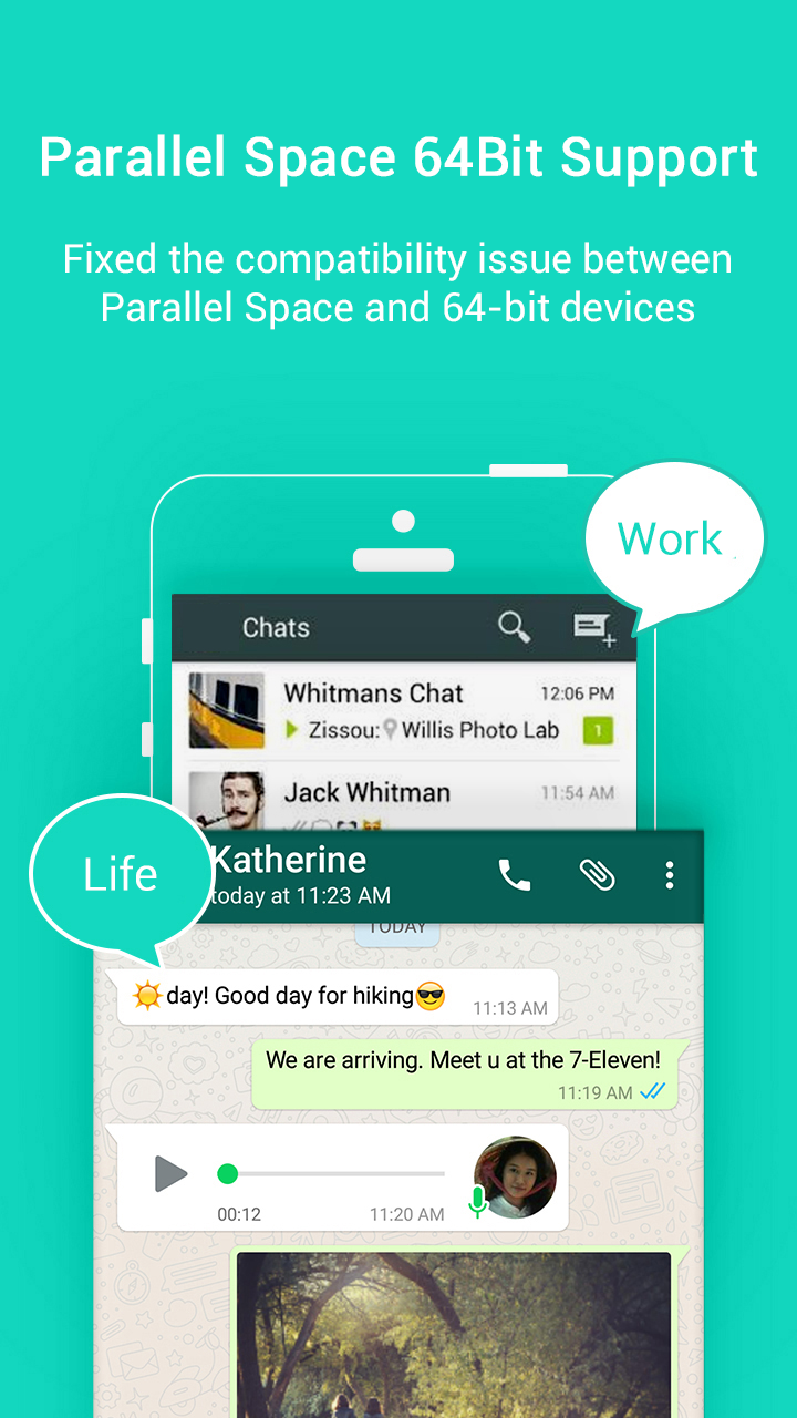 اسکرین شات 2 برنامه Parallel Space - 64Bit Support