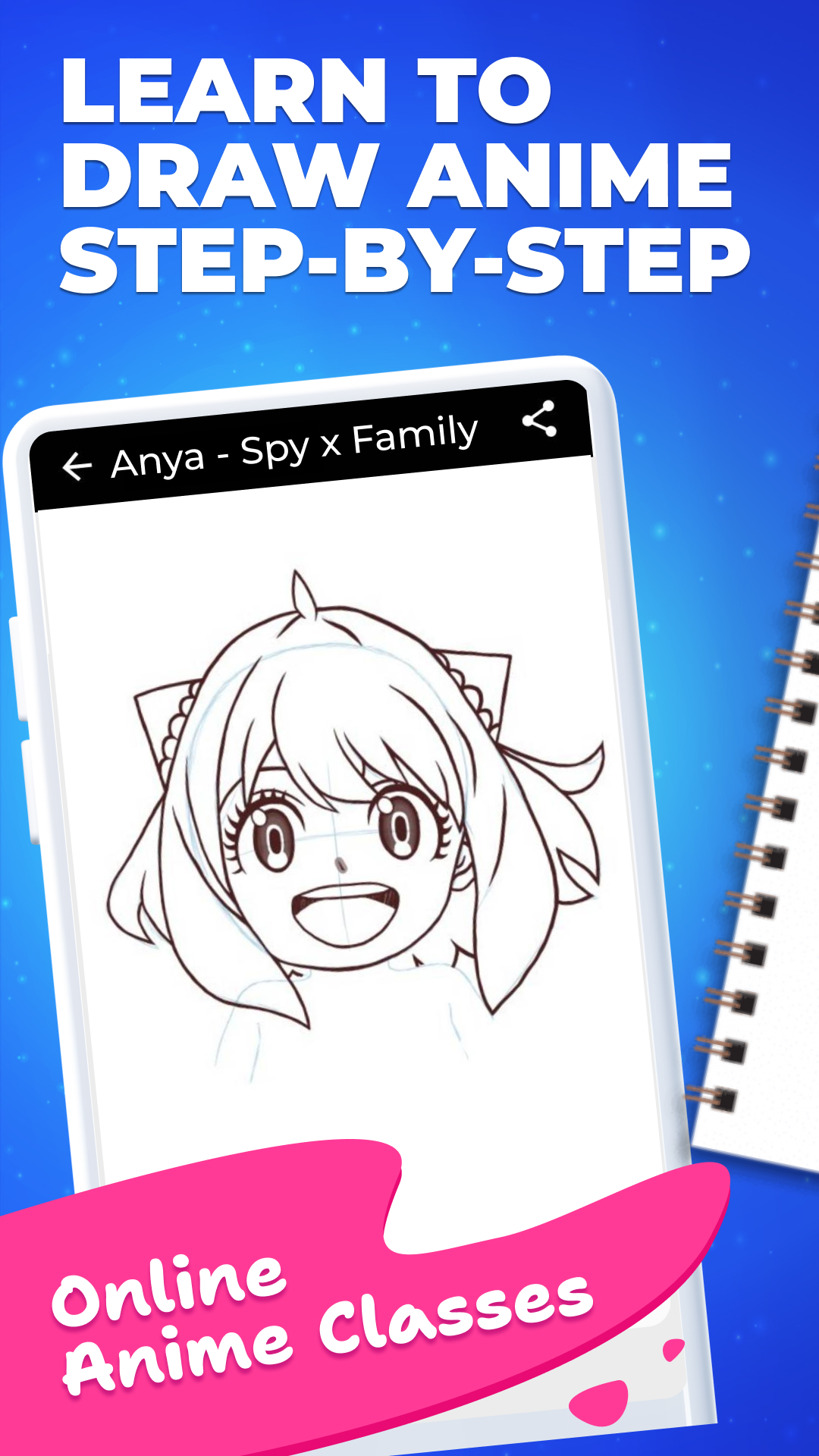 اسکرین شات 1 برنامه How to Draw Anime