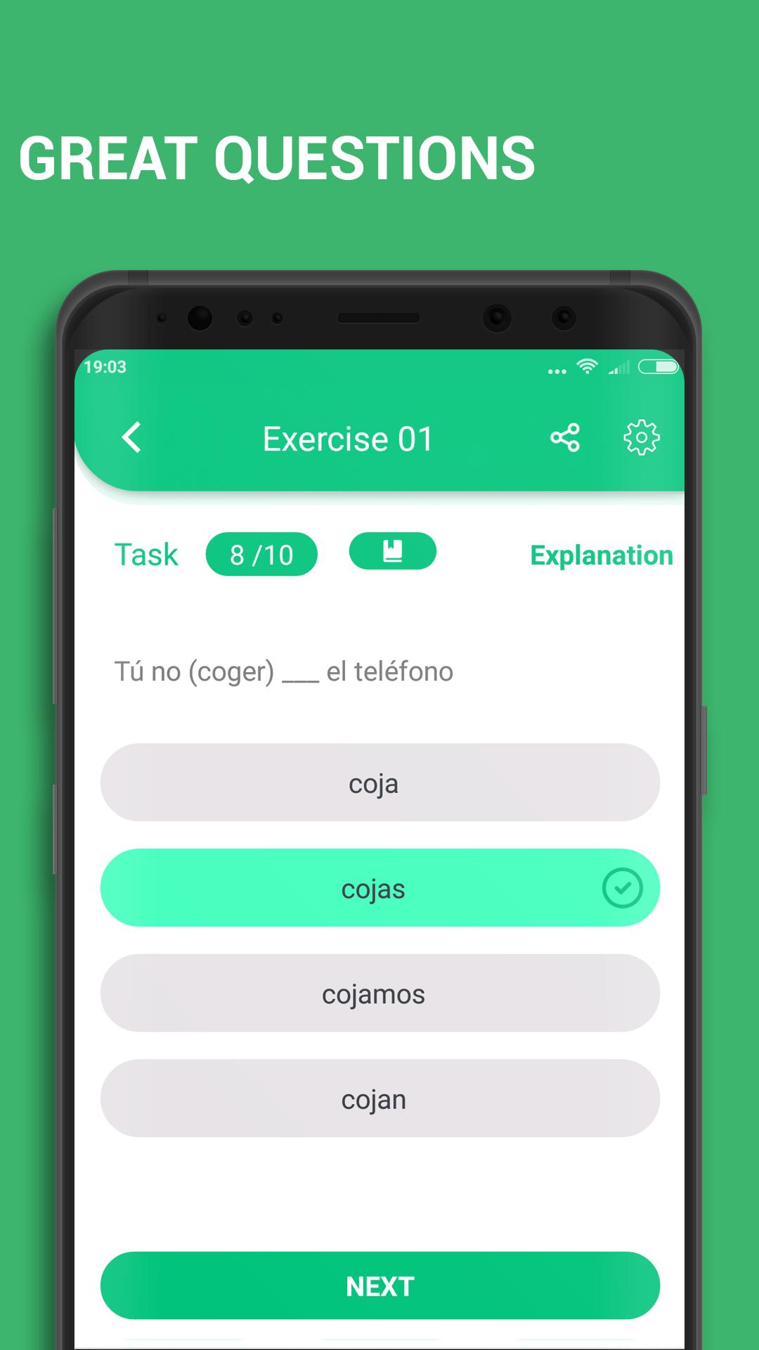 اسکرین شات 6 برنامه Learn Spanish Grammar A1 A2 B1
