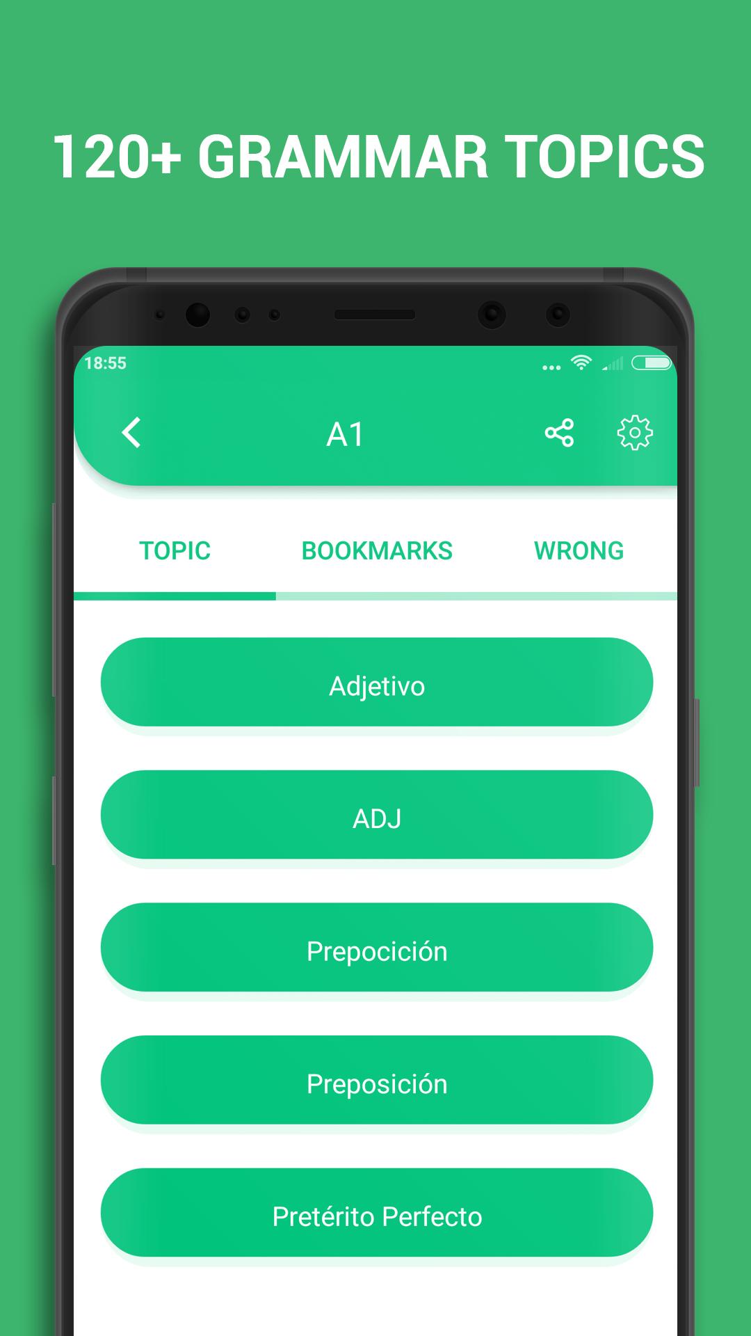 اسکرین شات 1 برنامه Learn Spanish Grammar A1 A2 B1
