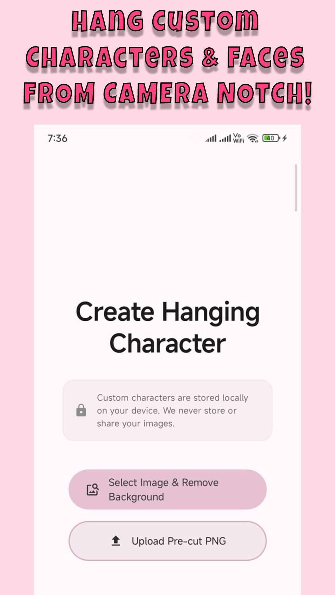 اسکرین شات 4 برنامه Yumo: Status Bar & Notch Pets