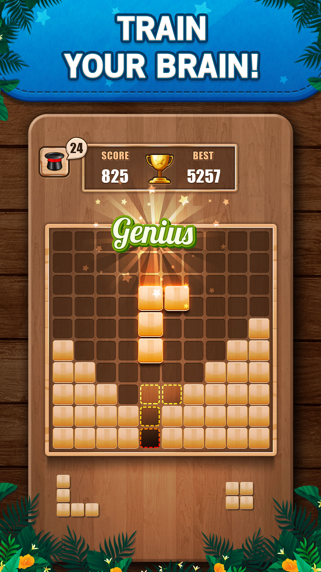 اسکرین شات 1 بازی Wooden 100 Block Puzzle Game