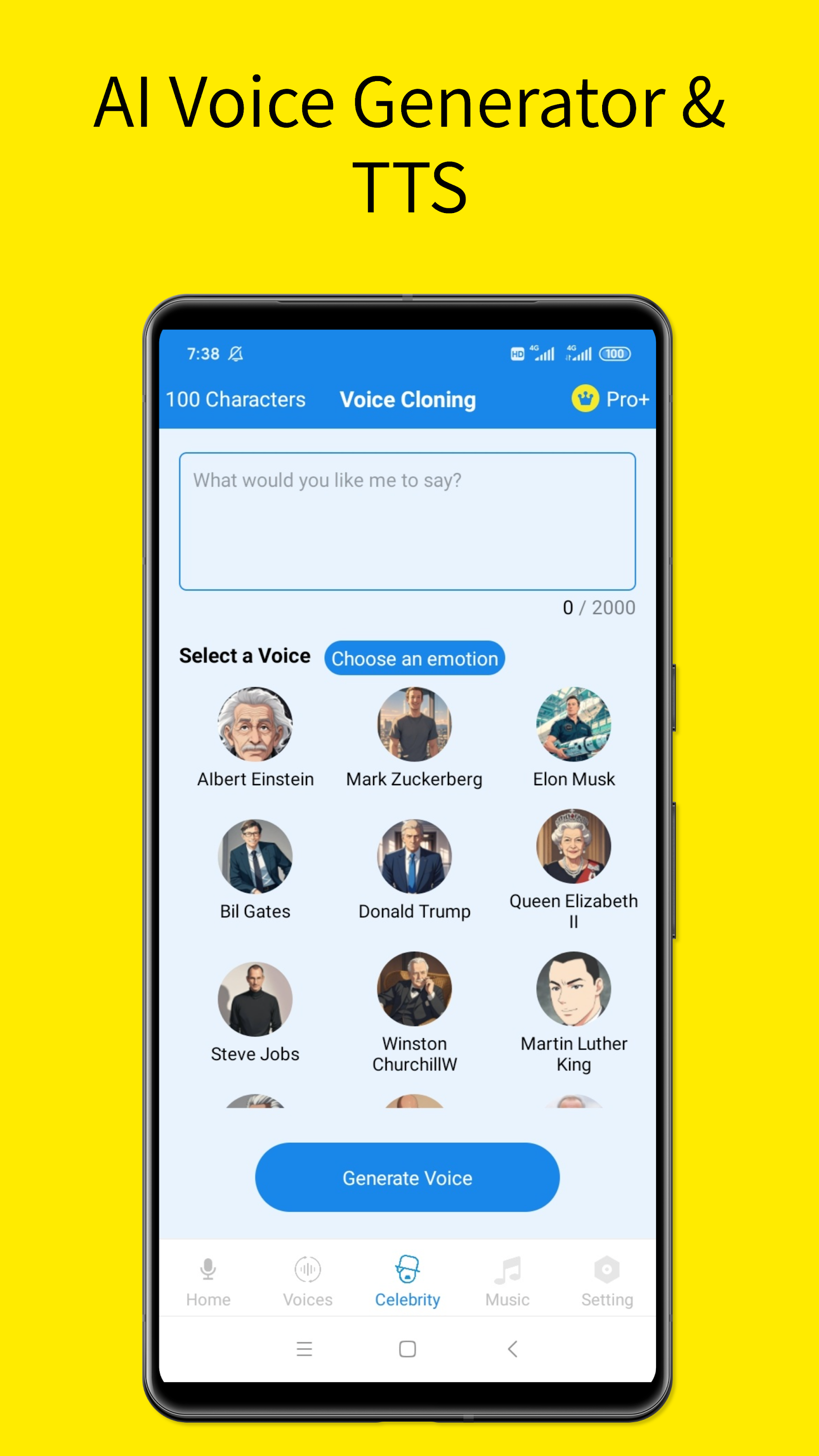 اسکرین شات 3 برنامه Voice Clone:AI Voice Generator