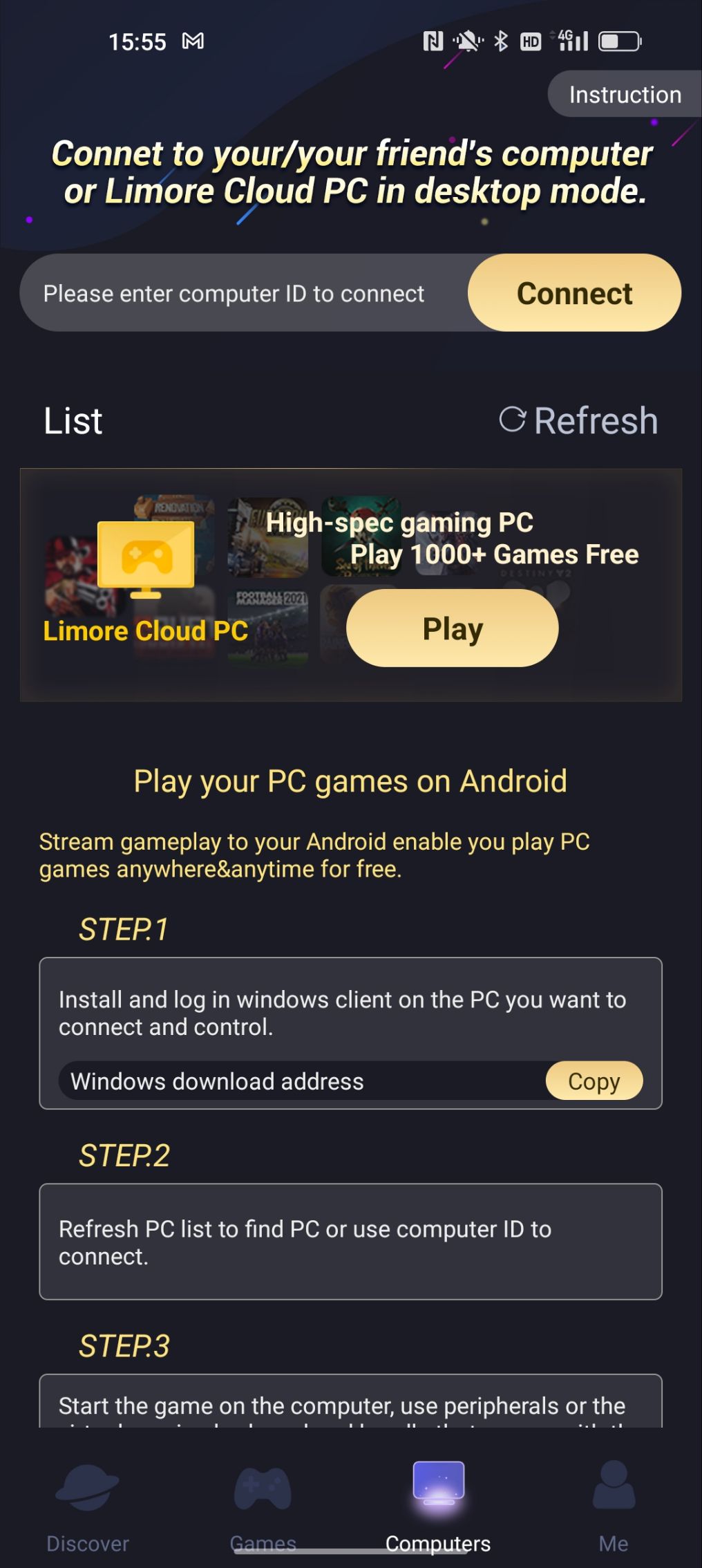 اسکرین شات 6 برنامه Limore Cloud Game