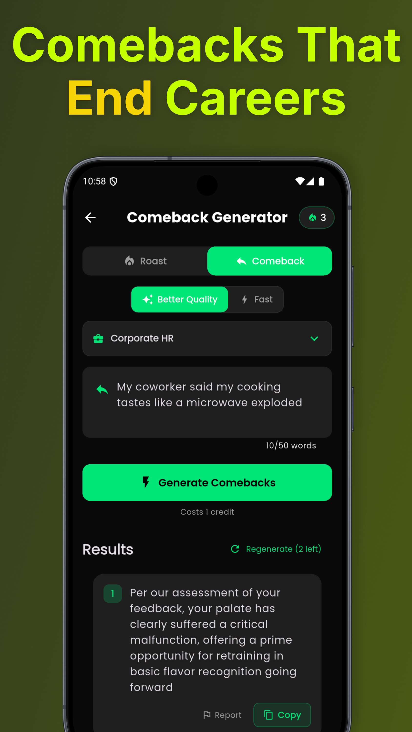 اسکرین شات 5 برنامه RoastGPT: AI Insult & Joke App