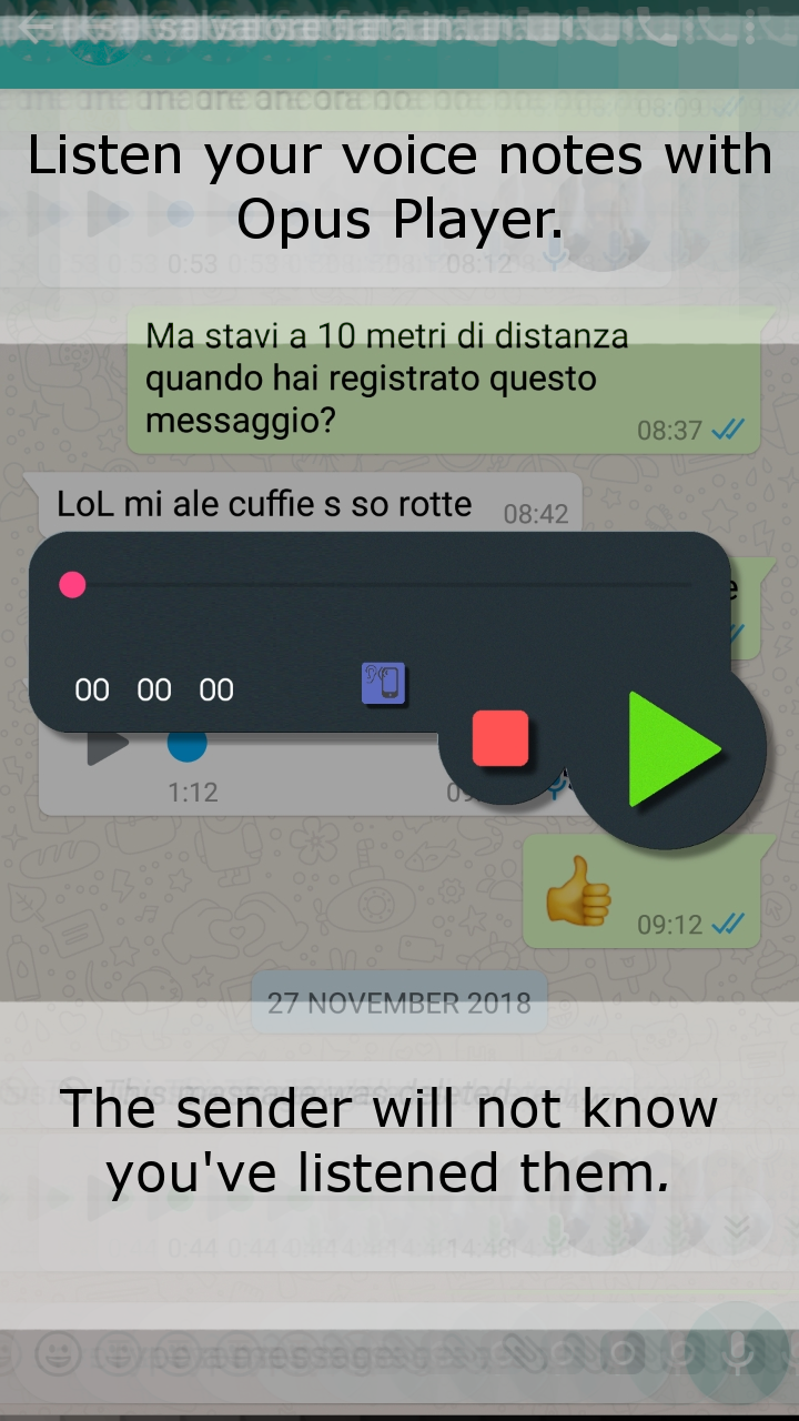 اسکرین شات 2 برنامه Opus Player - WhatsApp Audio