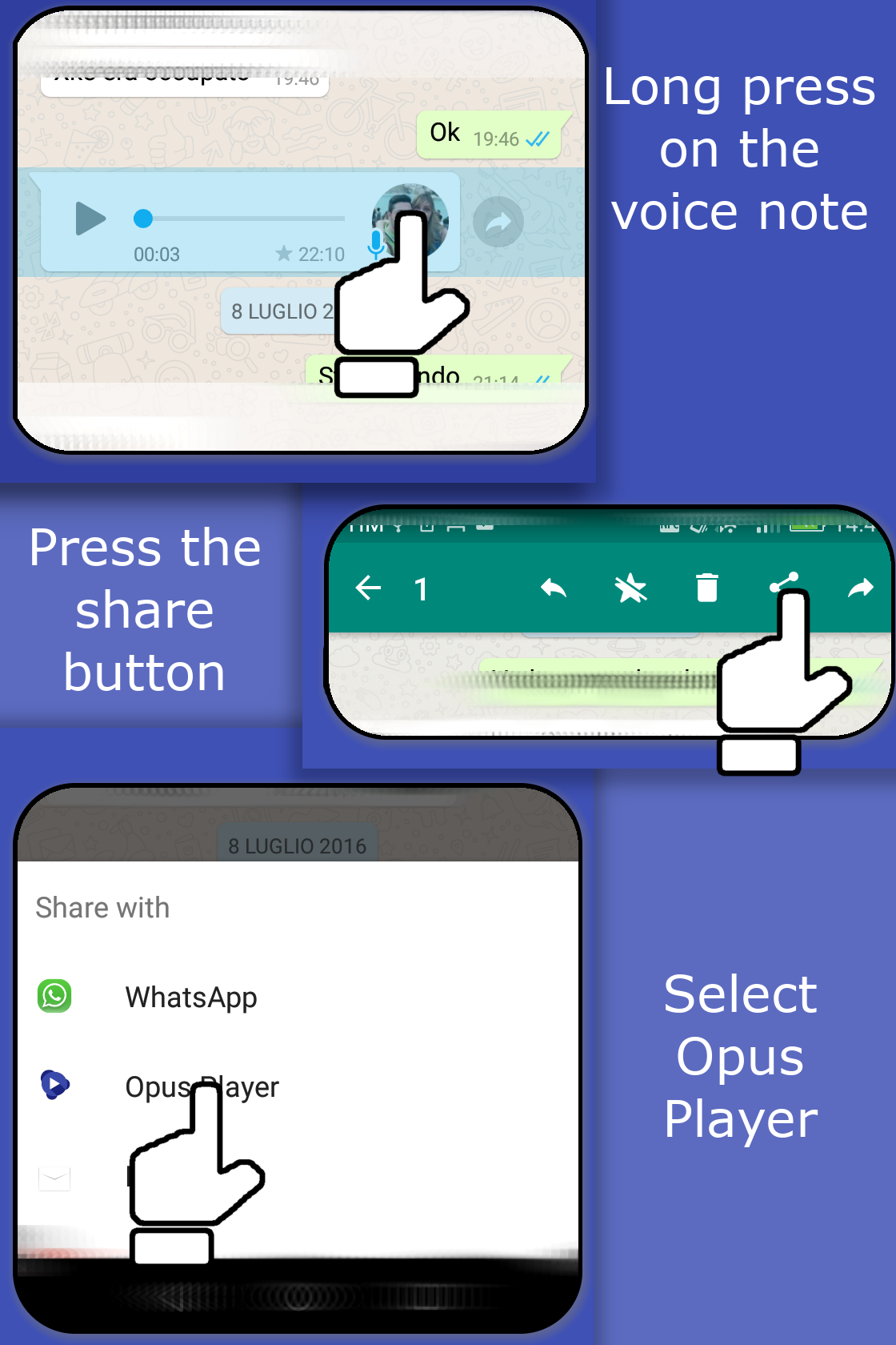 اسکرین شات 3 برنامه Opus Player - WhatsApp Audio