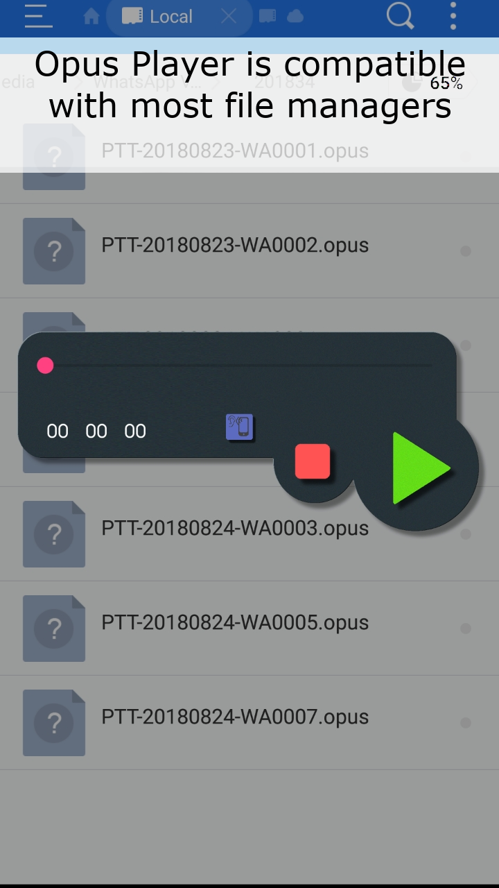 اسکرین شات 4 برنامه Opus Player - WhatsApp Audio