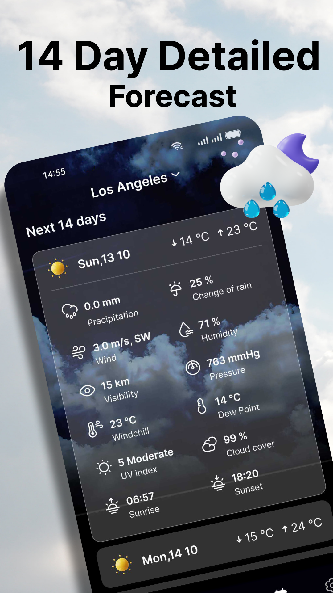 اسکرین شات 5 برنامه WeatherPlus: Radar&Air Quality