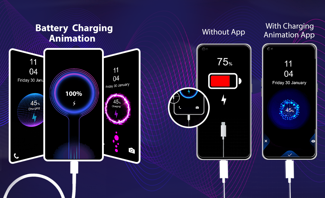 اسکرین شات 3 برنامه Battery Charging Animation