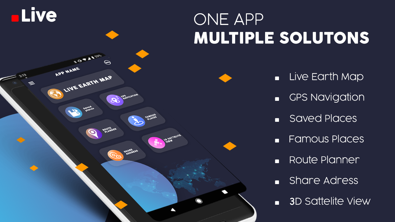 اسکرین شات 1 برنامه Live Earth Map, Satellite View