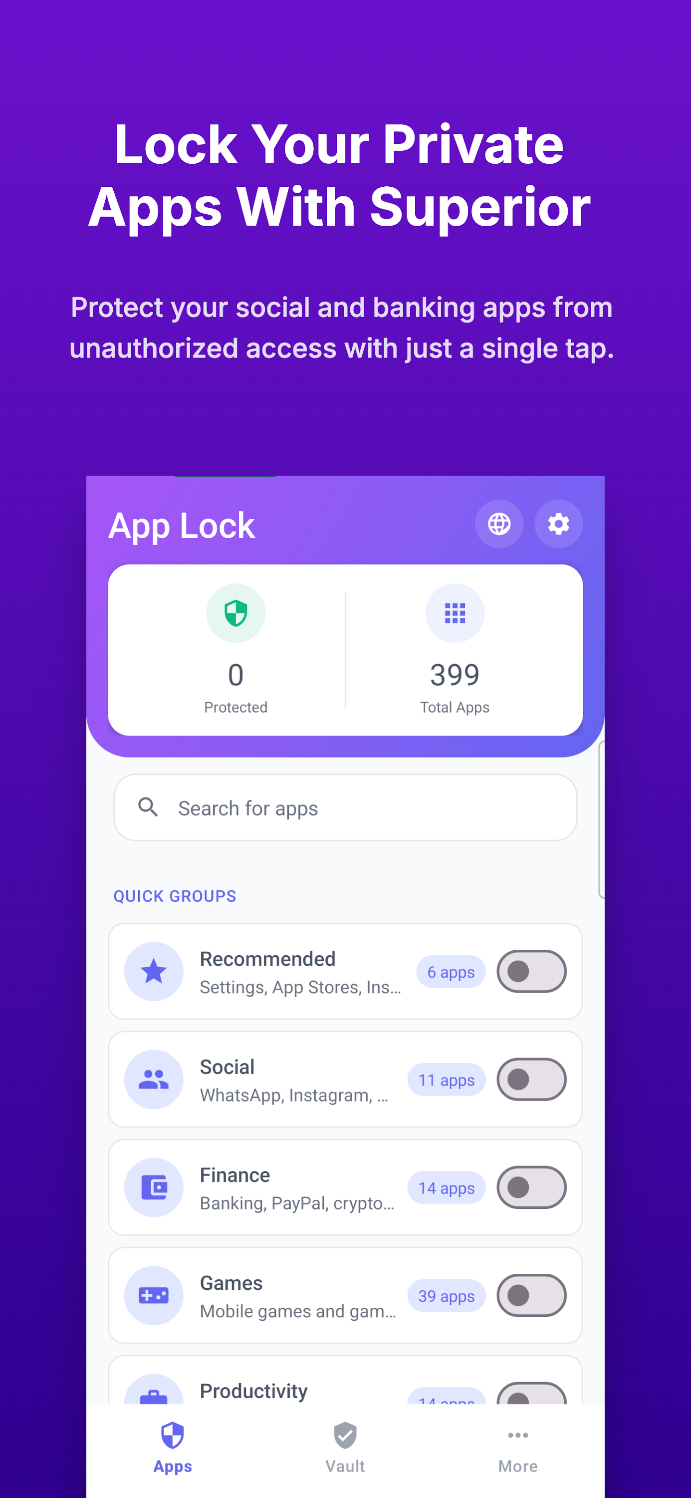 اسکرین شات 1 برنامه App Lock