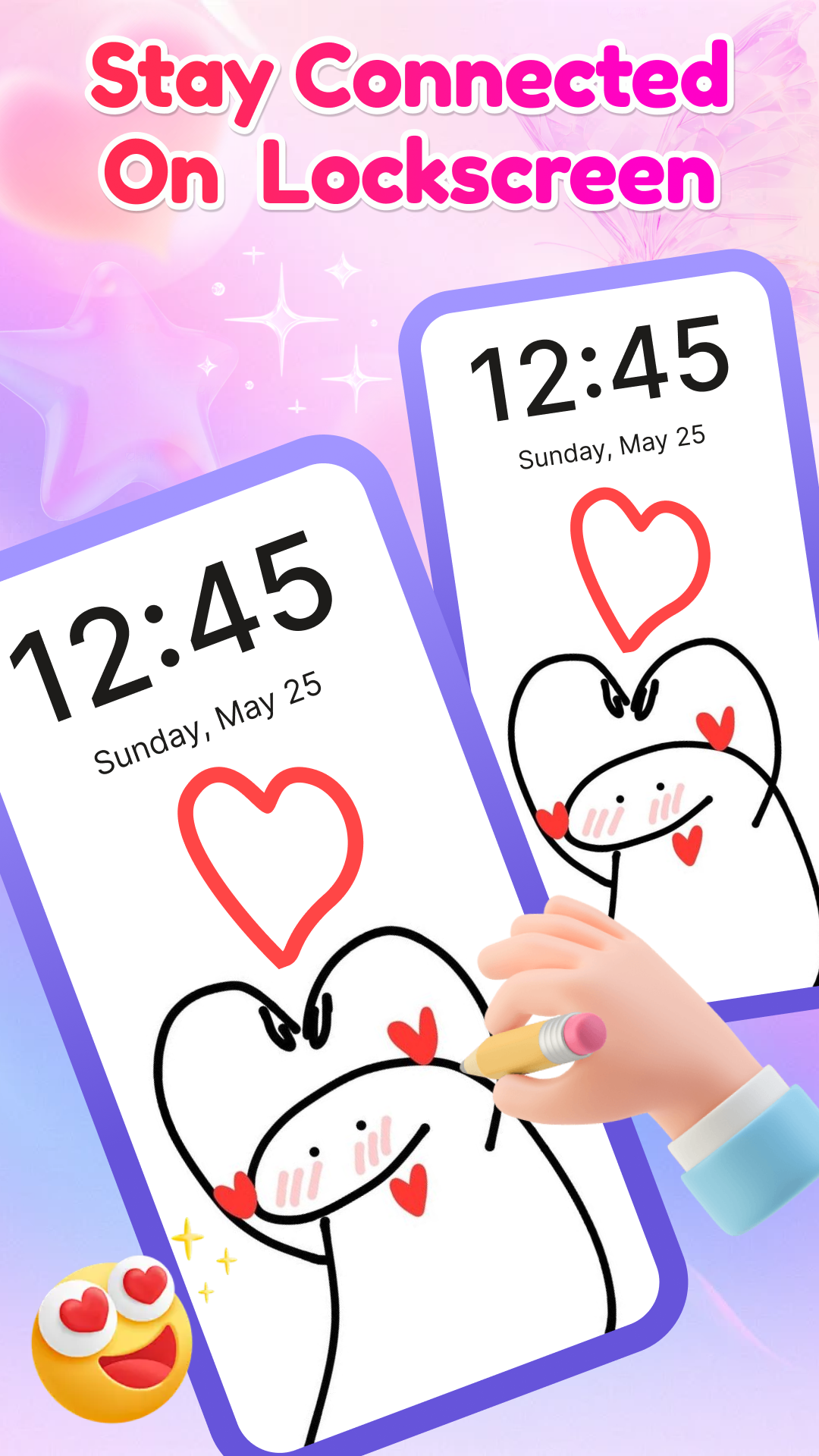اسکرین شات 1 برنامه Lockscreen Drawing Together