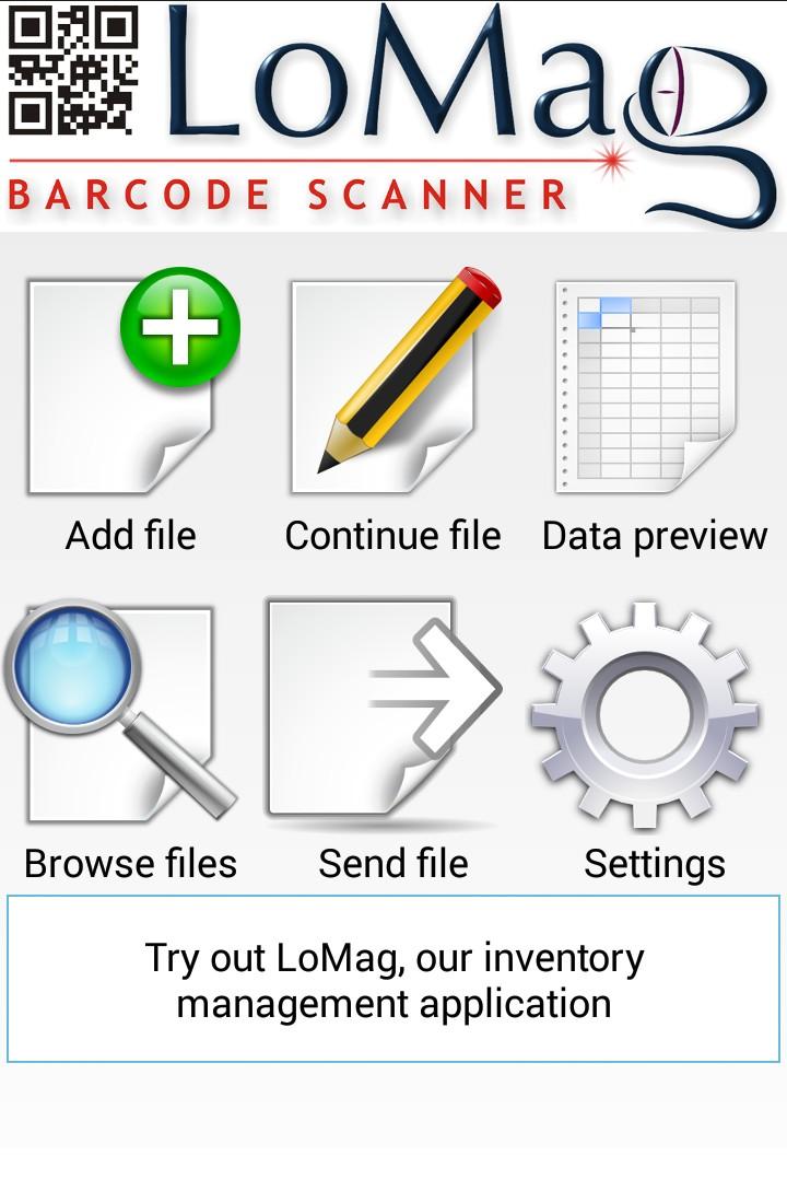 اسکرین شات 1 برنامه LoMag Barcode Scanner to Excel