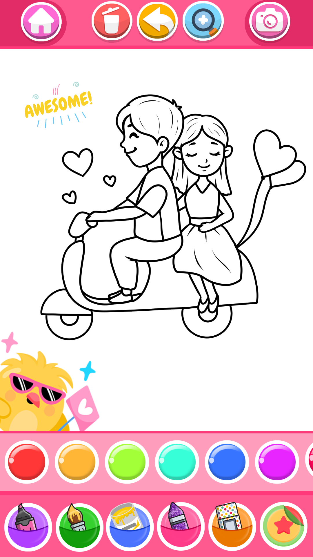 اسکرین شات 2 برنامه Glitter Heart Love Coloring