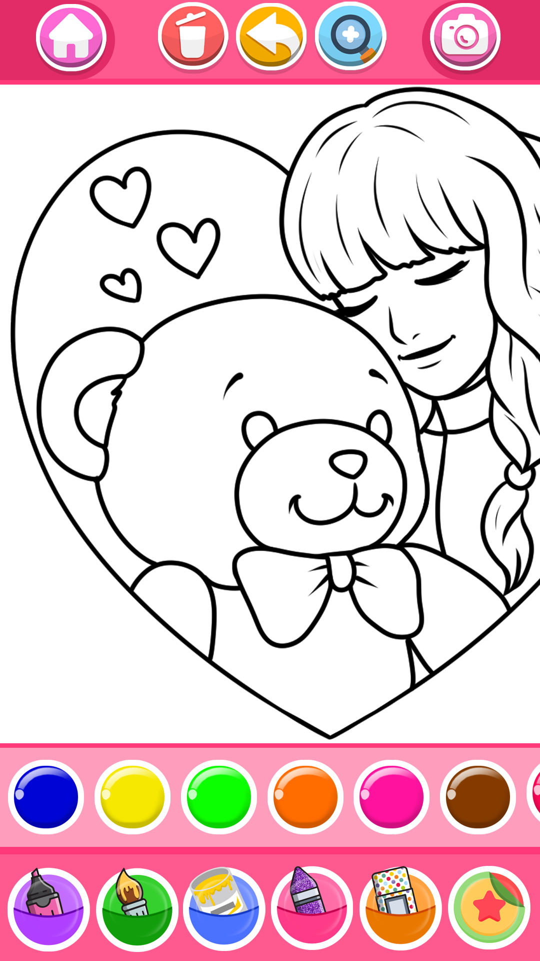 اسکرین شات 4 برنامه Glitter Heart Love Coloring