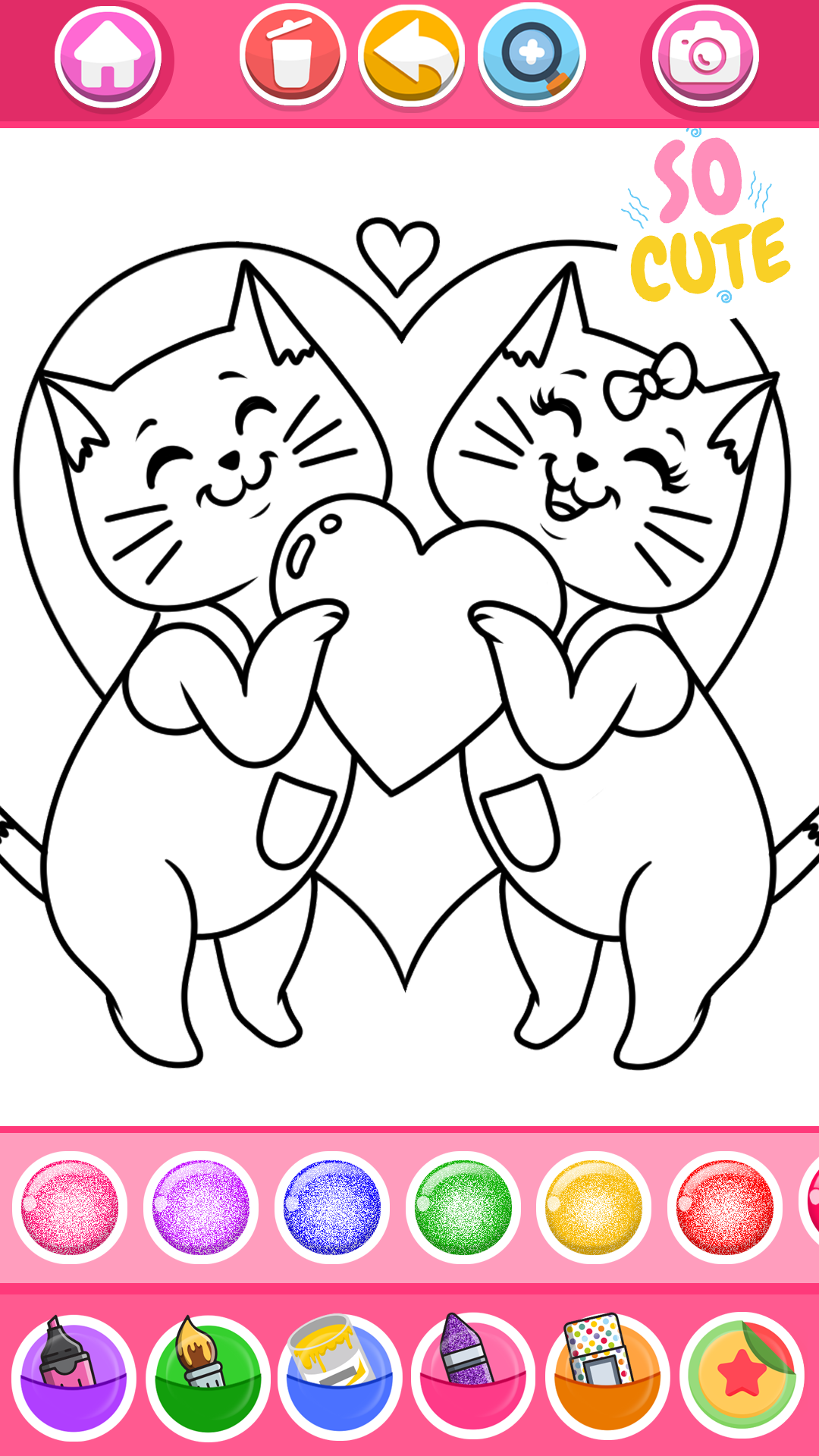 اسکرین شات 5 برنامه Glitter Heart Love Coloring