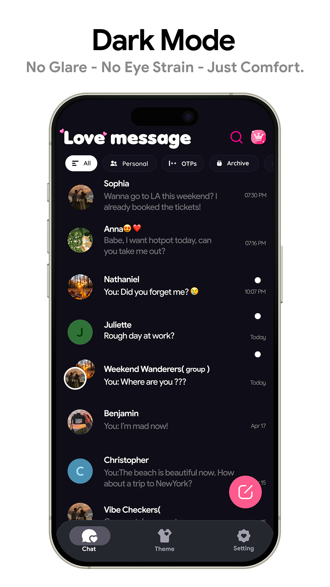 اسکرین شات 2 برنامه Love Messages: Text SMS
