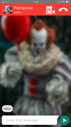 اسکرین شات 2 برنامه Pennywise New Fake Video Call