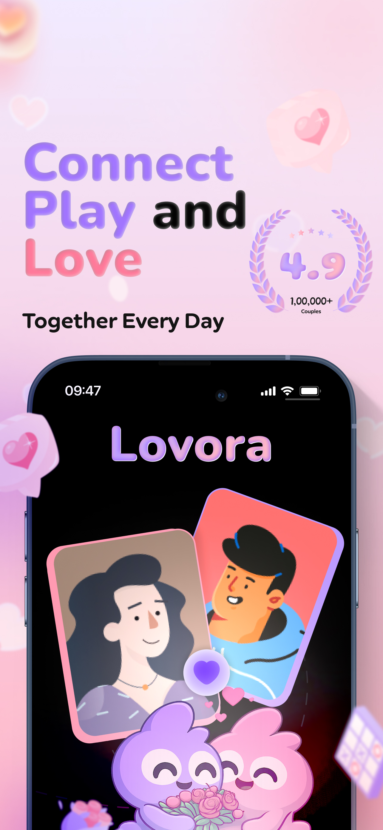 اسکرین شات 1 برنامه Lovora: Couple Games & Widgets