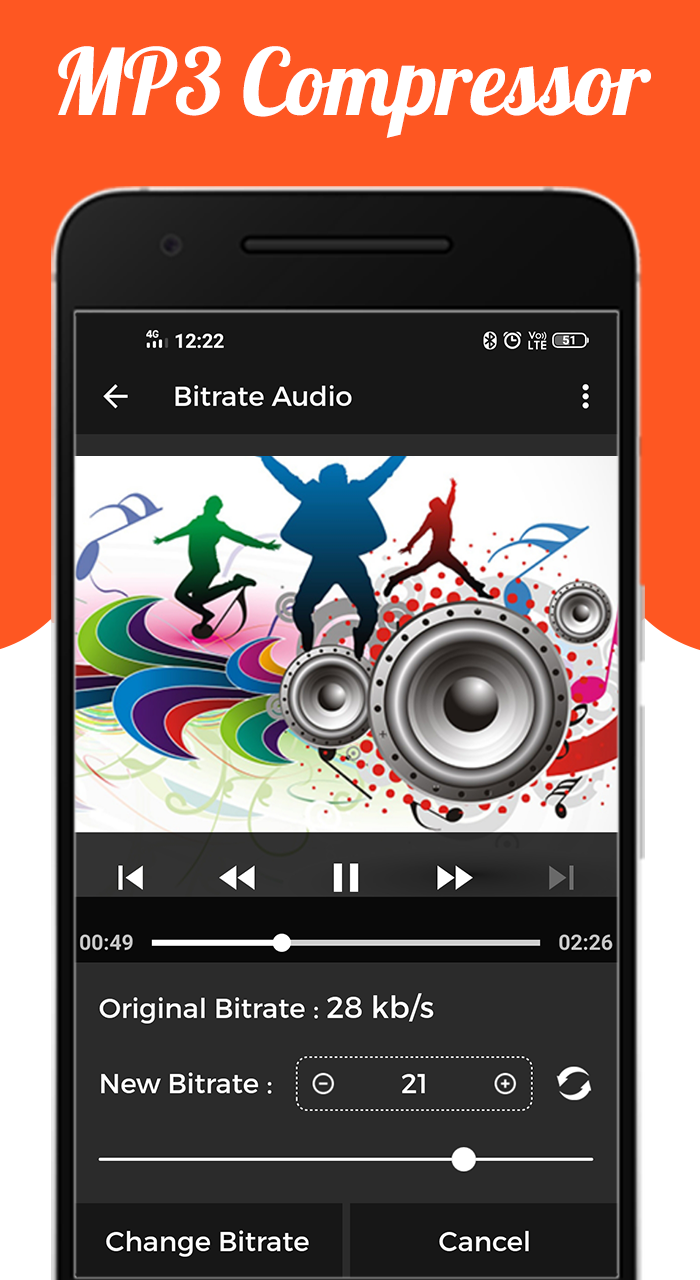 اسکرین شات 3 برنامه Audio : MP3 Compressor