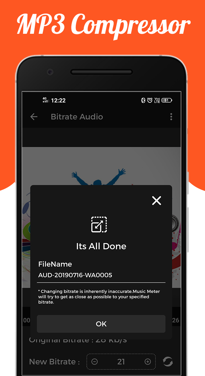 اسکرین شات 4 برنامه Audio : MP3 Compressor