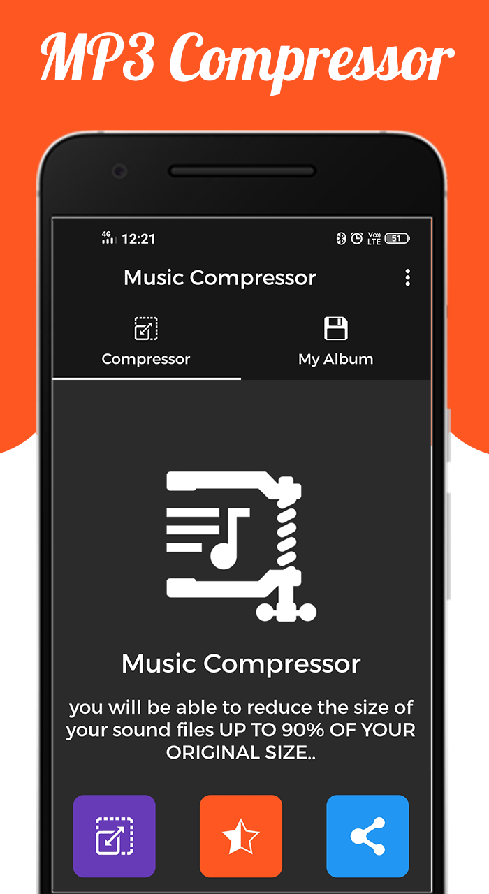 اسکرین شات 1 برنامه Audio : MP3 Compressor