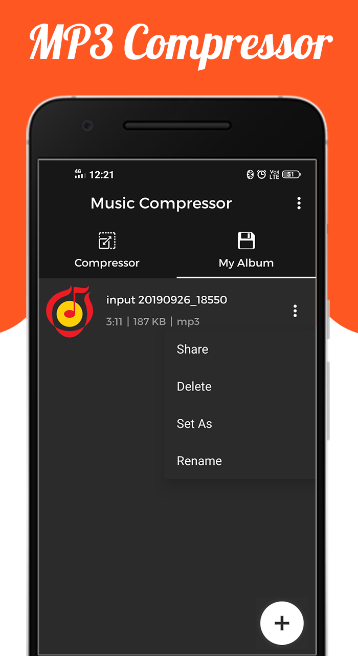 اسکرین شات 6 برنامه Audio : MP3 Compressor