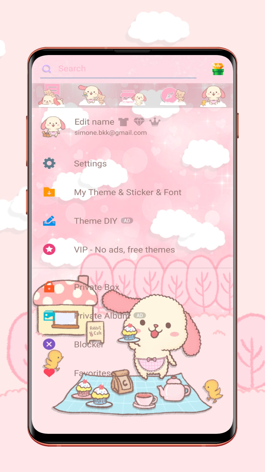 اسکرین شات 4 برنامه SMS Theme Rabbit Fluffy Pink
