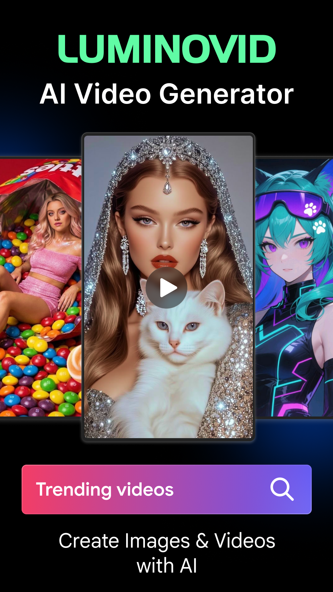 اسکرین شات 1 برنامه LuminoVid: AI Video Generator