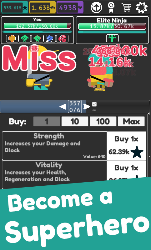 اسکرین شات 1 بازی Idle Superpowers