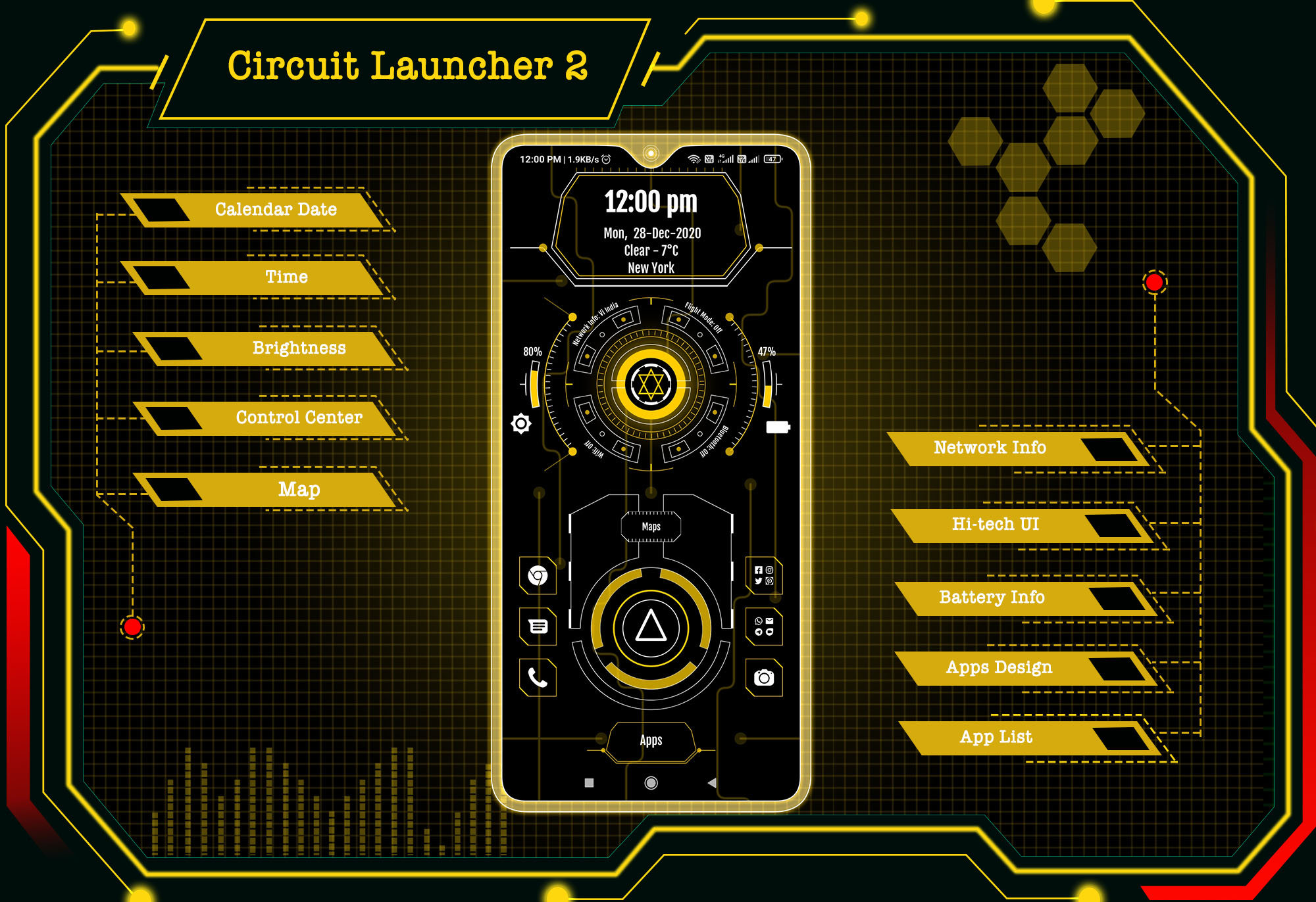 اسکرین شات 1 برنامه Circuit Launcher 2 - App lock