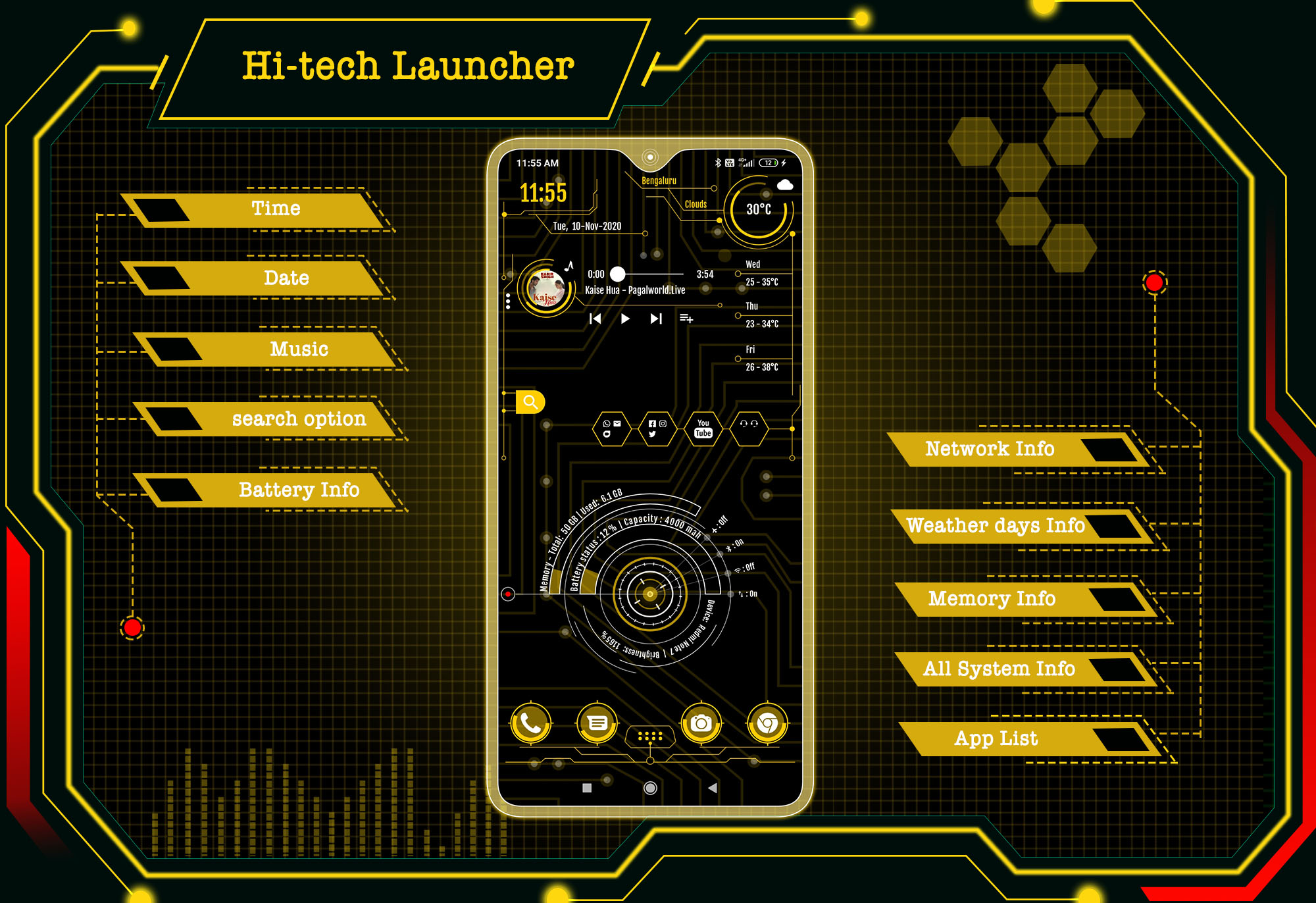 اسکرین شات 1 برنامه Hi-tech launcher 2025