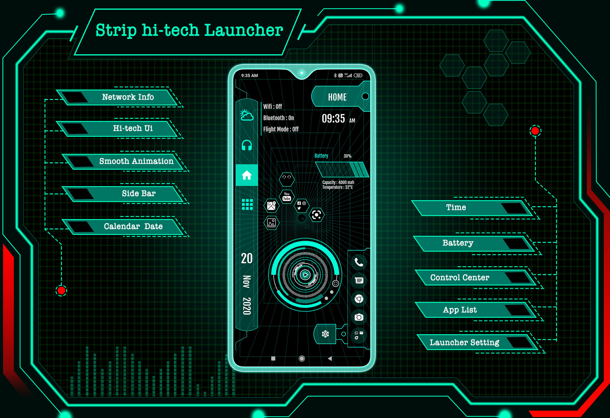 اسکرین شات 1 برنامه Strip Hi-tech Launcher 2025
