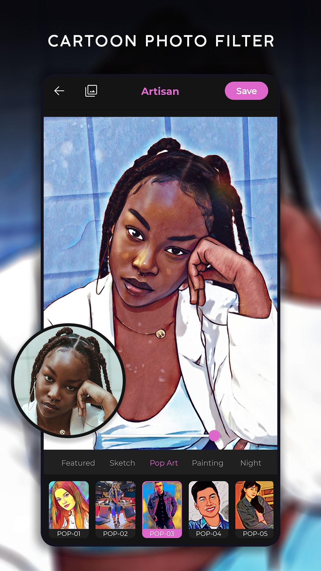 اسکرین شات 4 برنامه Artisan: Cartoon Photo Editor