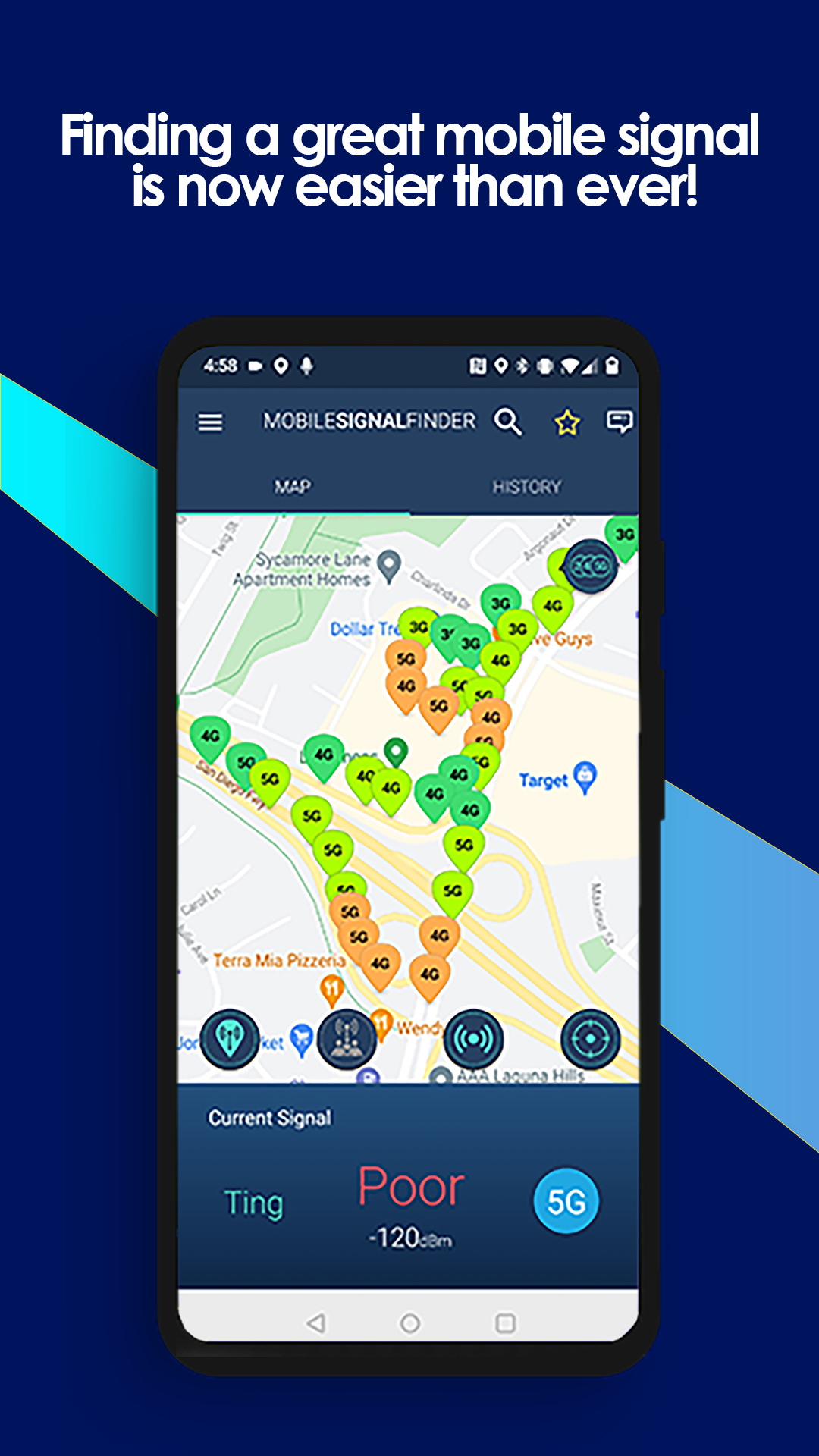 اسکرین شات 1 برنامه Mobile Signal Finder
