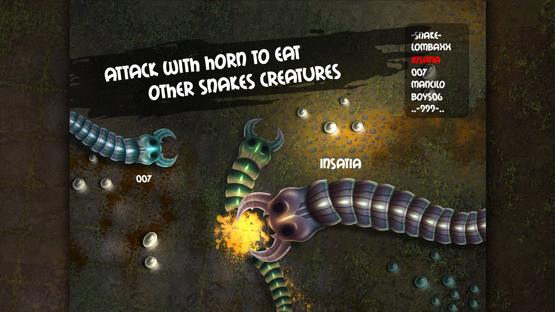 اسکرین شات 1 بازی Insatiable.io -Slither Snakes